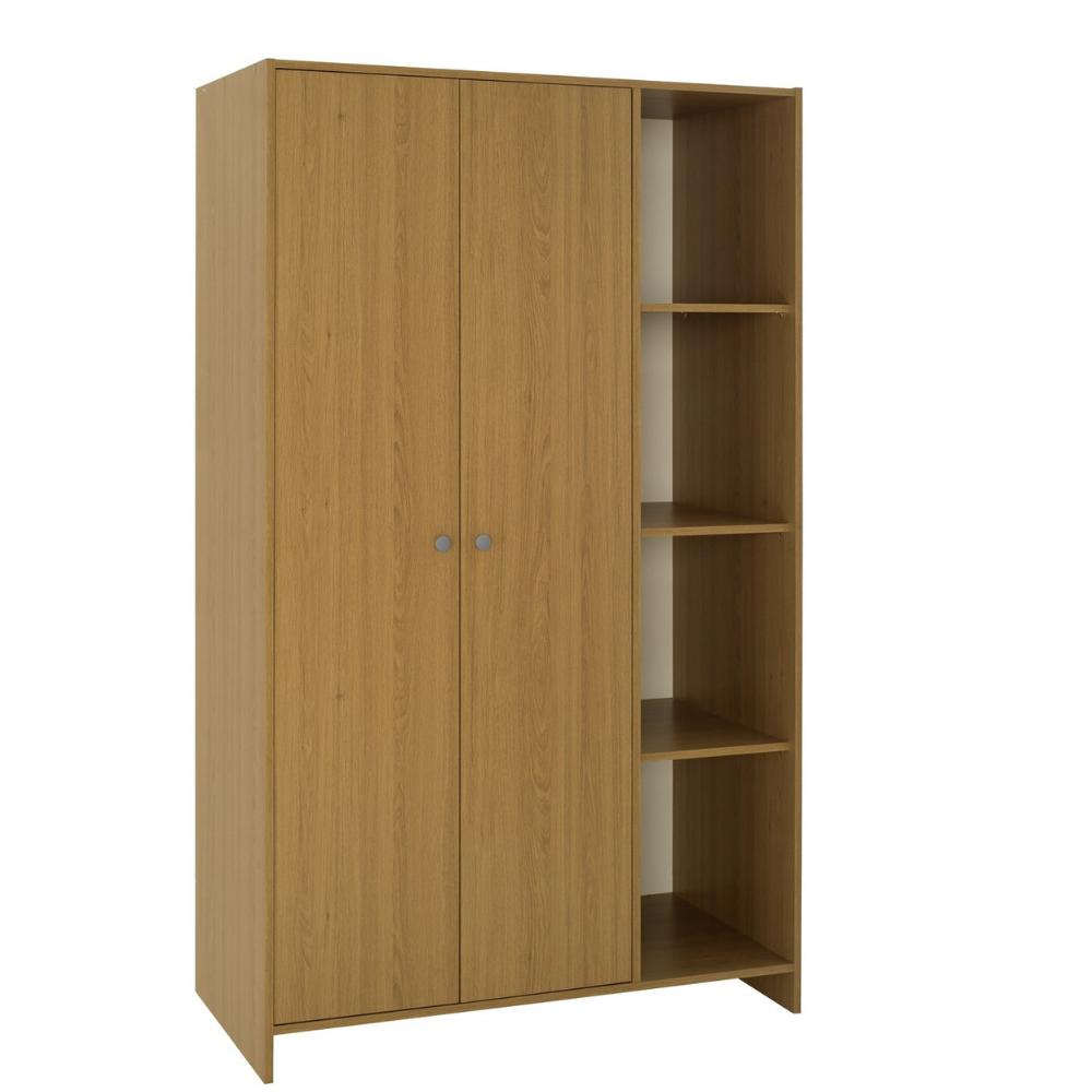 Seville 2 Door Open Shelf Wardrobe - Oak Effect 17637218