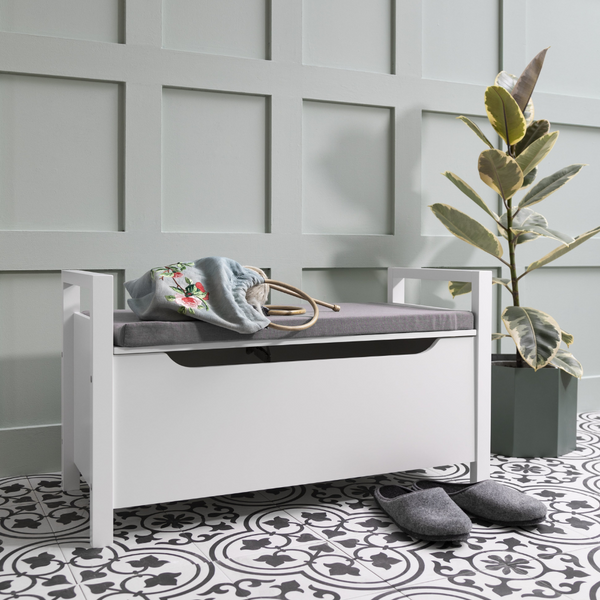 Storage Bench in White