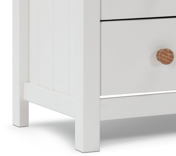 Scandinavia 3 Drawer Bedside Table - Pine & White 17911673