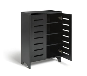 Slatted Shoe Cabinet - Black 14707938
