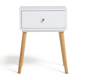 Habitat Otto 1 Drawer Bedside Table - White 18298807