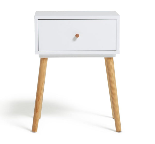Habitat Otto 1 Drawer Bedside Table - White 18298807
