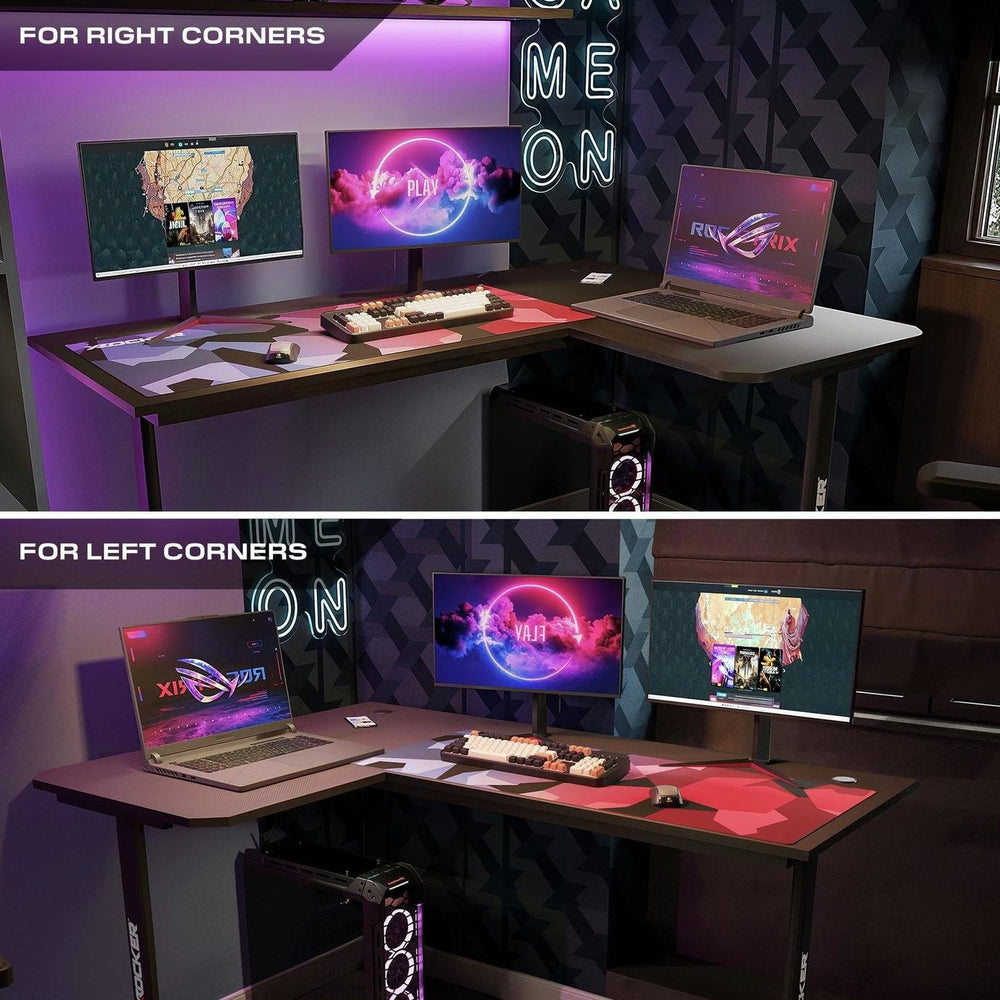 X Rocker Panther XL Reversible Corner Gaming Desk - Black 17511176