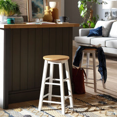 Habitat Pair of Wooden Bar Stools - Two Tone 18814889
