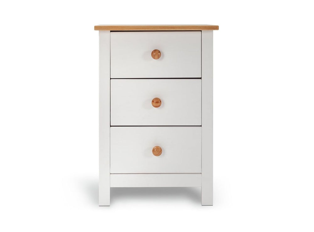Scandinavia 3 Drawer Bedside Table - Pine & White 17911673