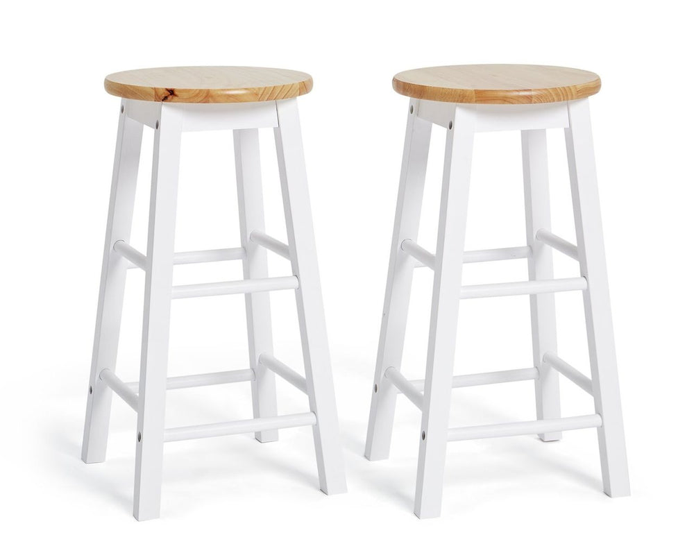 Habitat Pair of Wooden Bar Stools - Two Tone 18814889