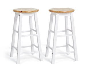 Habitat Pair of Wooden Bar Stools - Two Tone 18814889