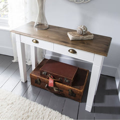 Console Table Canterbury in White and Dark Pine
