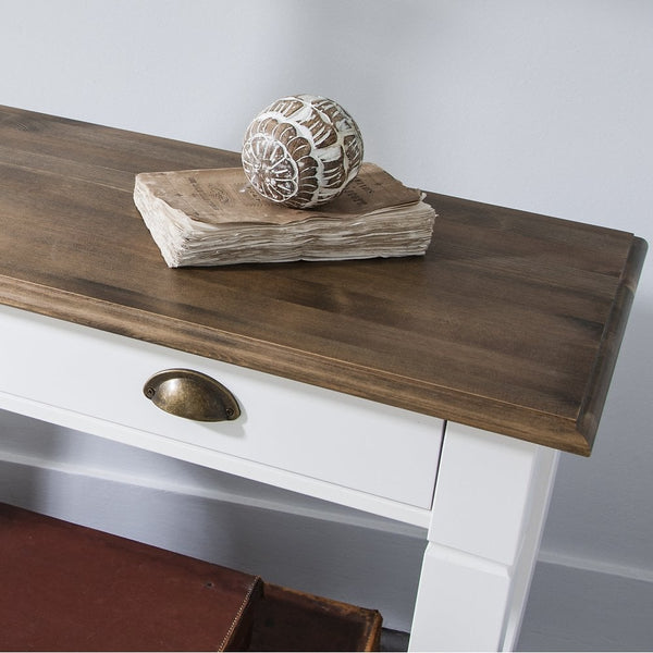 Console Table Canterbury in White and Dark Pine