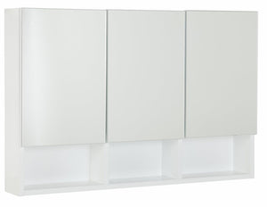 3 Door Mirrored Wall Cabinet - White 17143582