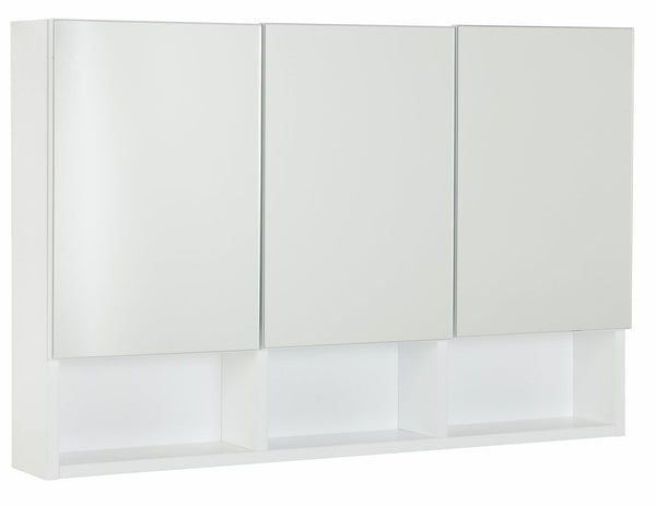 3 Door Mirrored Wall Cabinet - White 17143582