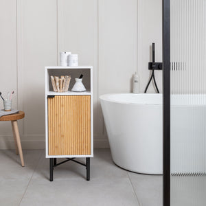 Rökstorp Single Door Bathroom Towel Cabinet - White
