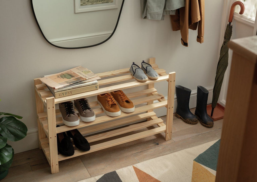 Karee 3 Shelf Shoe Storage Rack - Pine 13360761
