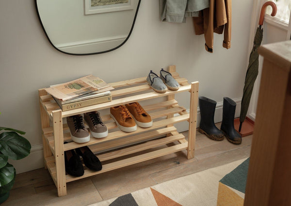 Karee 3 Shelf Shoe Storage Rack - Pine 13360761