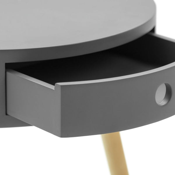 Habitat Otto 1 Drawer Round Bedside Table - Grey 17998720