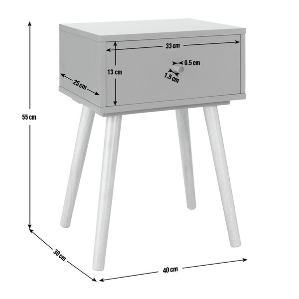 Habitat Otto 1 Drawer Bedside Table - White 18298807