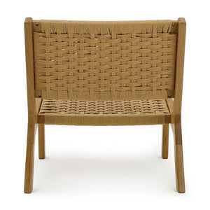 Habitat Faro Woven Paper Rope and Oak Accent Chair - Natural 11950991