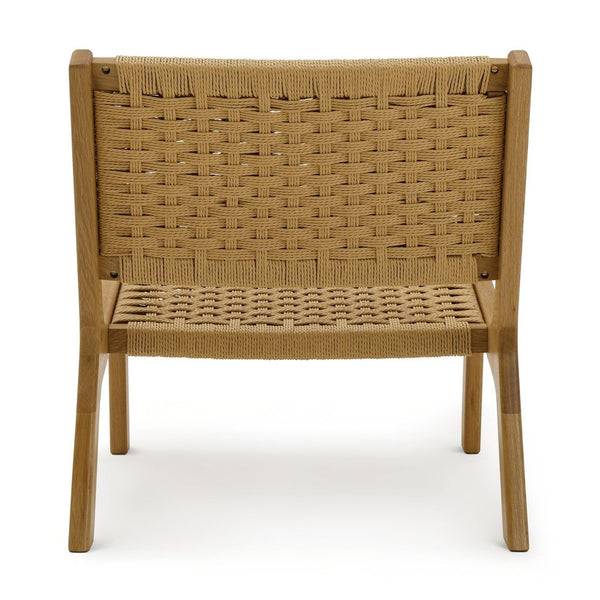 Habitat Faro Woven Paper Rope and Oak Accent Chair - Natural 11950991
