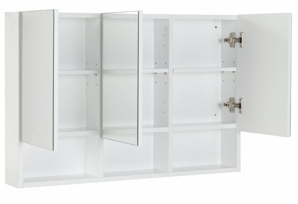 3 Door Mirrored Wall Cabinet - White 17143582