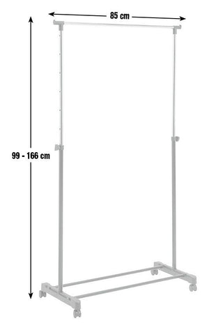 Single Clothes Rail - Black and Chrome 13447299