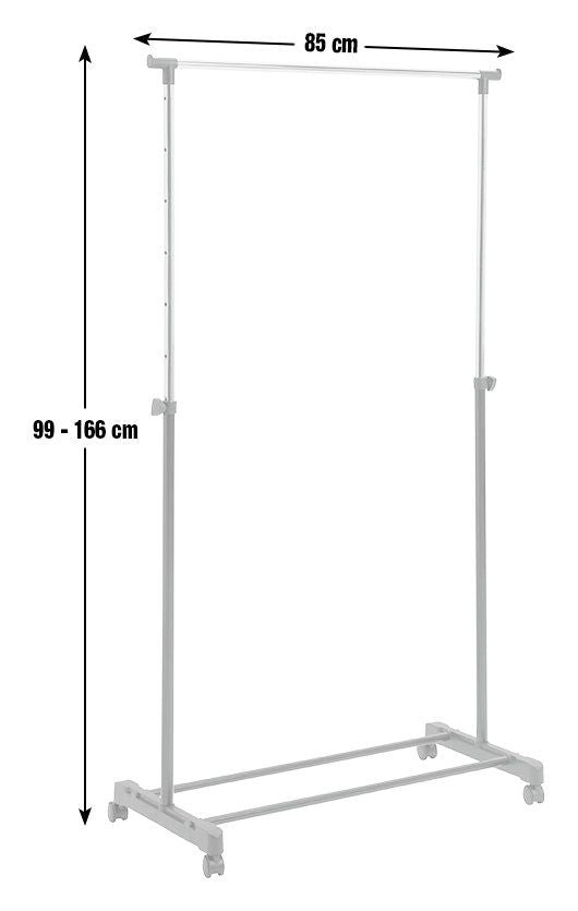 Single Clothes Rail - Black and Chrome 13447299