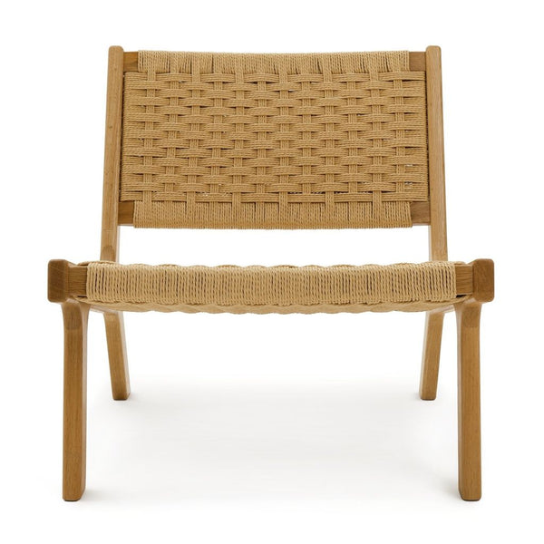 Habitat Faro Woven Paper Rope and Oak Accent Chair - Natural 11950991