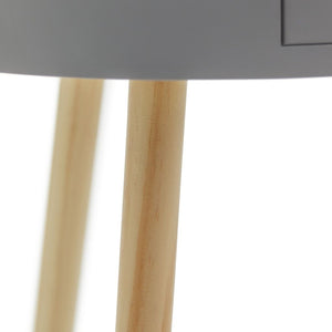 Habitat Otto 1 Drawer Round Bedside Table - Grey 17998720
