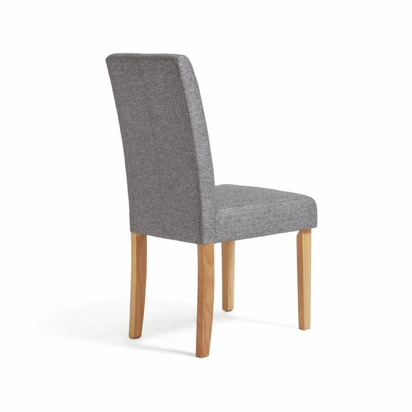 Pair of Tweed Fabric Dining Chairs - Grey 17359352