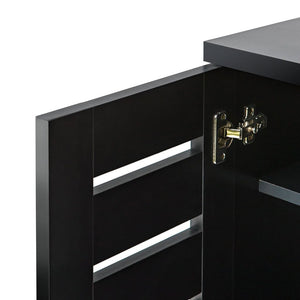 Slatted Shoe Cabinet - Black 14707938