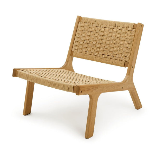 Habitat Faro Woven Paper Rope and Oak Accent Chair - Natural 11950991